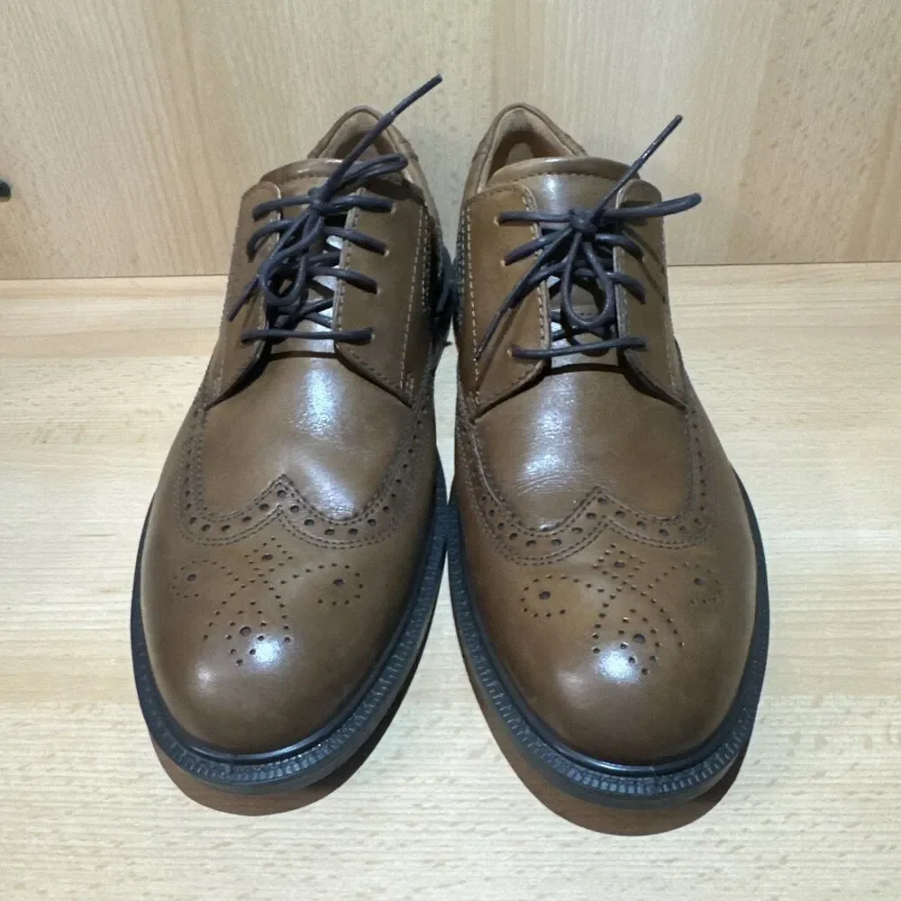 ECCO ST.1 Hybrid Lite Men's Cognac Brown Leather Brogue Oxford Shoes EU 46 US 12